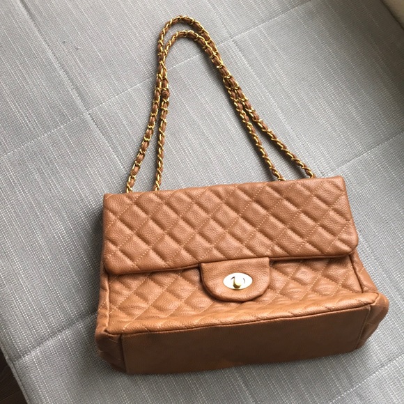Handbags - Tan Colored Quilted bag